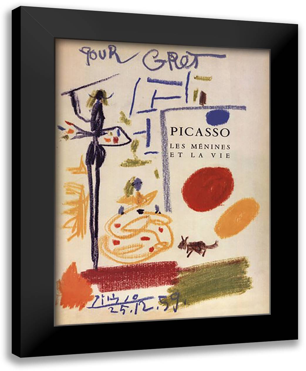 Menines Et La Vie 24x32 Black Modern Wood Framed Art Print Poster by Picasso, Pablo