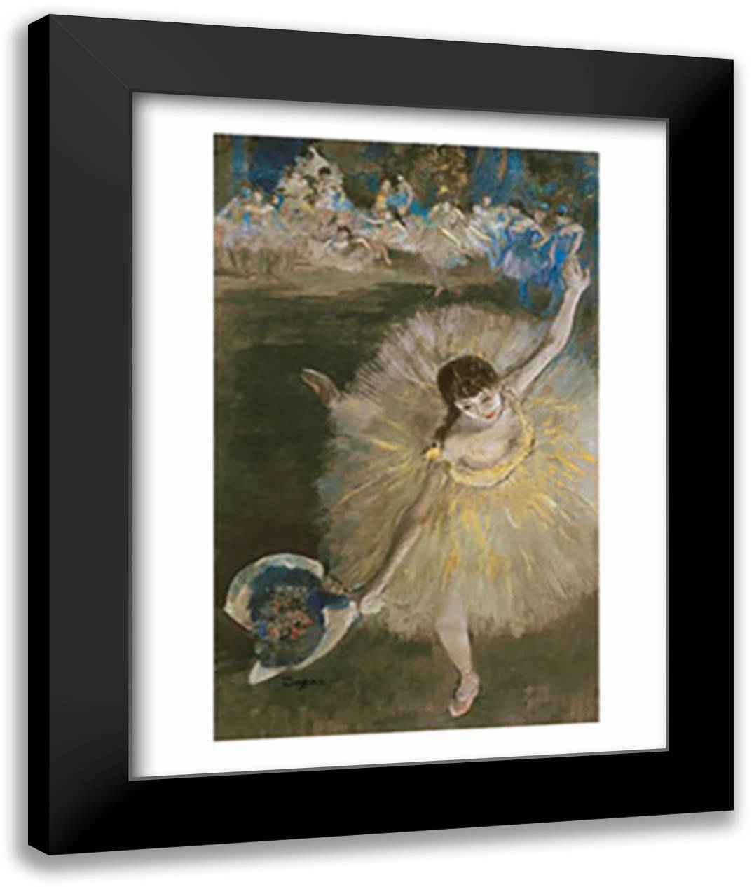 Fin D'arabesque 28x36 Black Modern Wood Framed Art Print Poster by Degas, Edgar