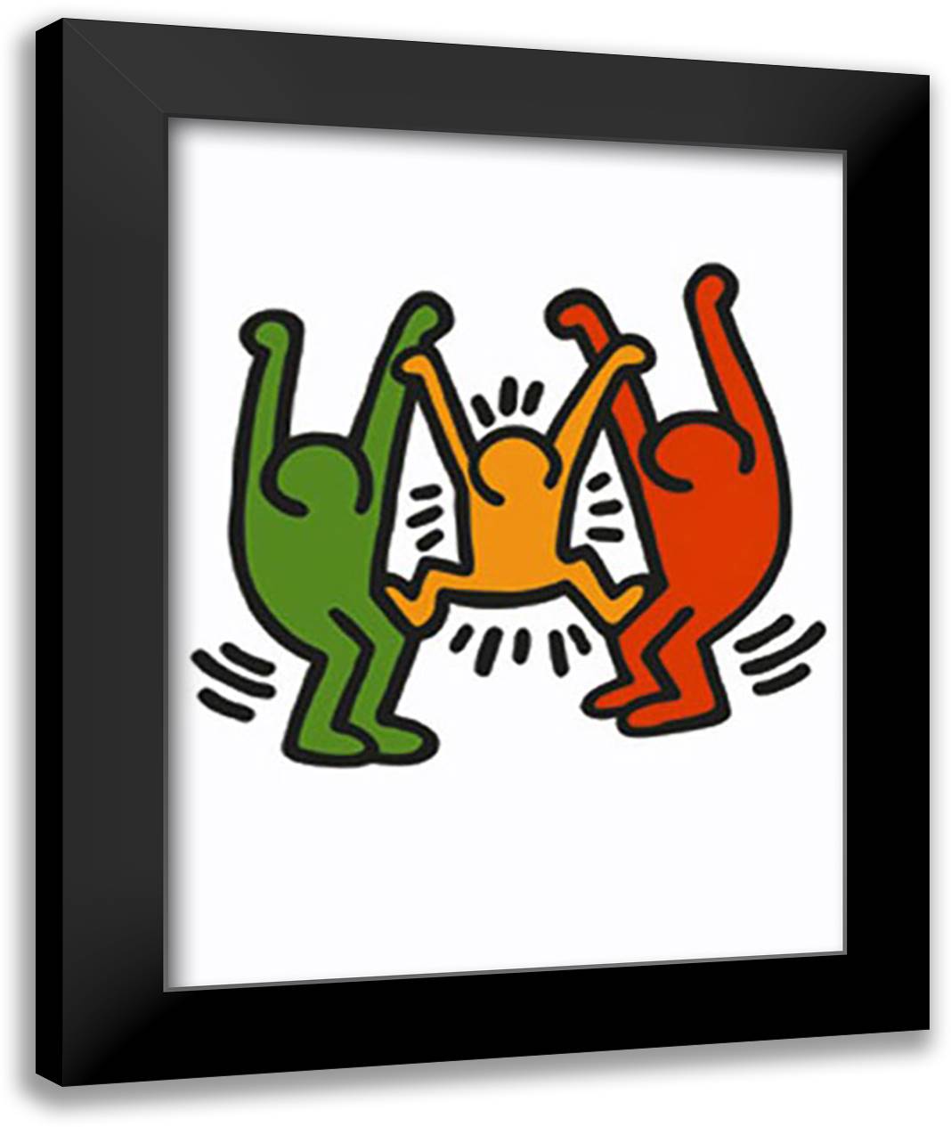 Untitled 1985 28x36 Black Modern Wood Framed Art Print Poster by Haring, Keith