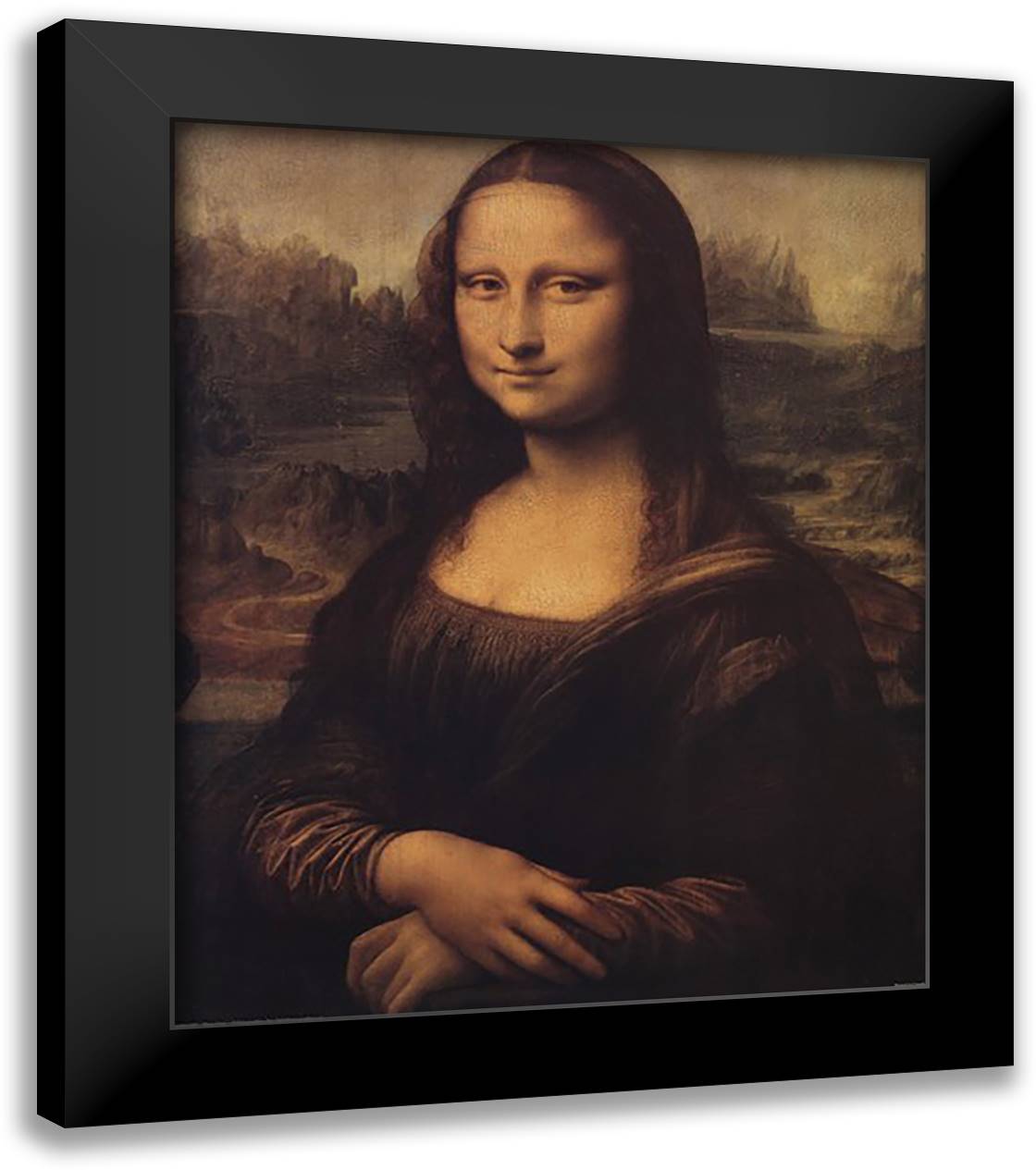 Mona Lisa, c.1507 20x24 Black Modern Wood Framed Art Print Poster by da Vinci, Leonardo