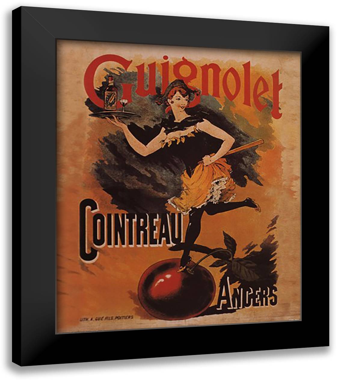 Guignolet Cointreau 20x24 Black Modern Wood Framed Art Print Poster