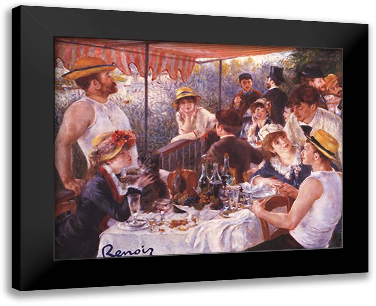 Luncheon of the Boating Party, c.1881 24x20 Black Modern Wood Framed Art Print Poster by Renoir, Pierre-Auguste