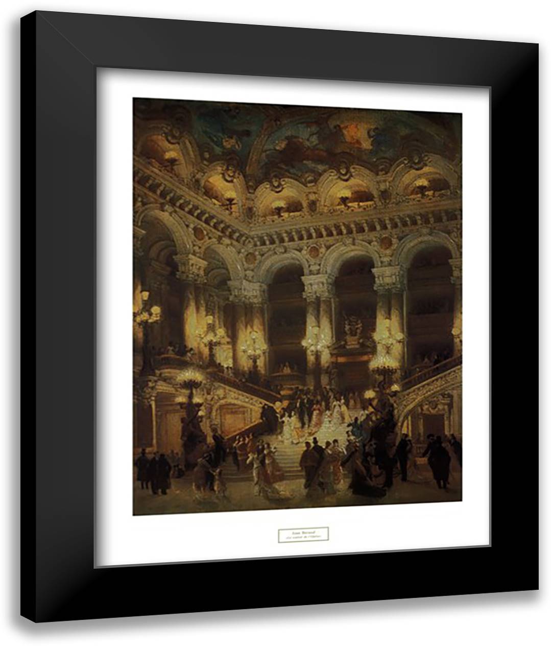 Le couloir de l'Opera 28x36 Black Modern Wood Framed Art Print Poster by Beraud, Jean