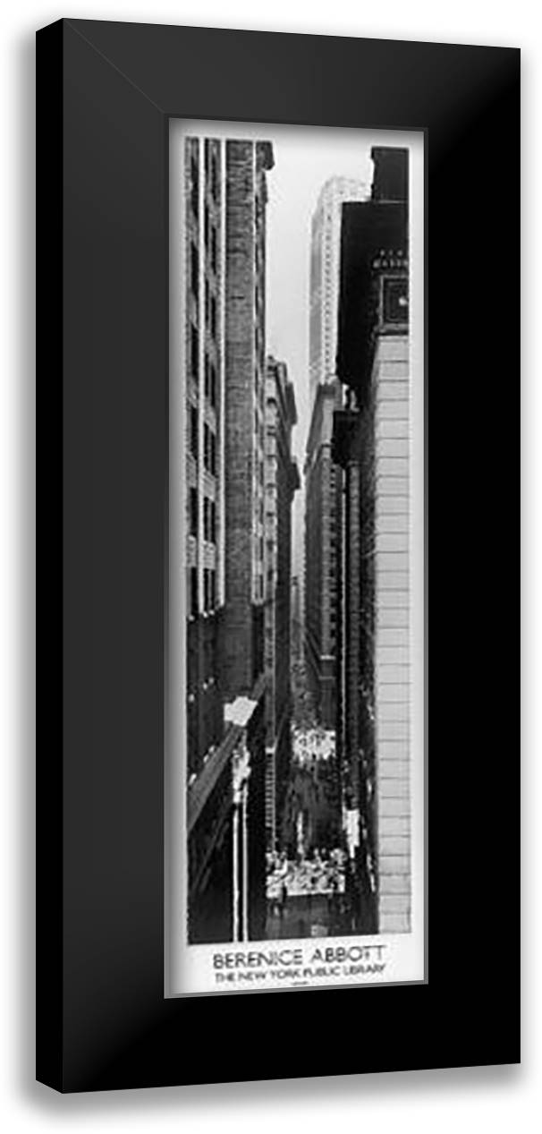 Exchange Place (N.Y.P.L.) 12x40 Black Modern Wood Framed Art Print Poster by Abbott, Berenice