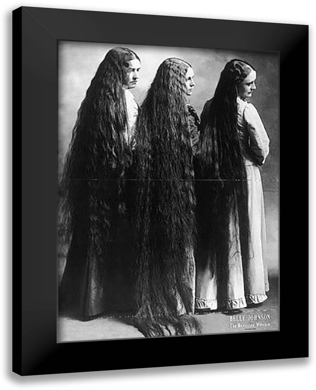 Three Women 24x32 Black Modern Wood Framed Art Print Poster by Johnson, Bell