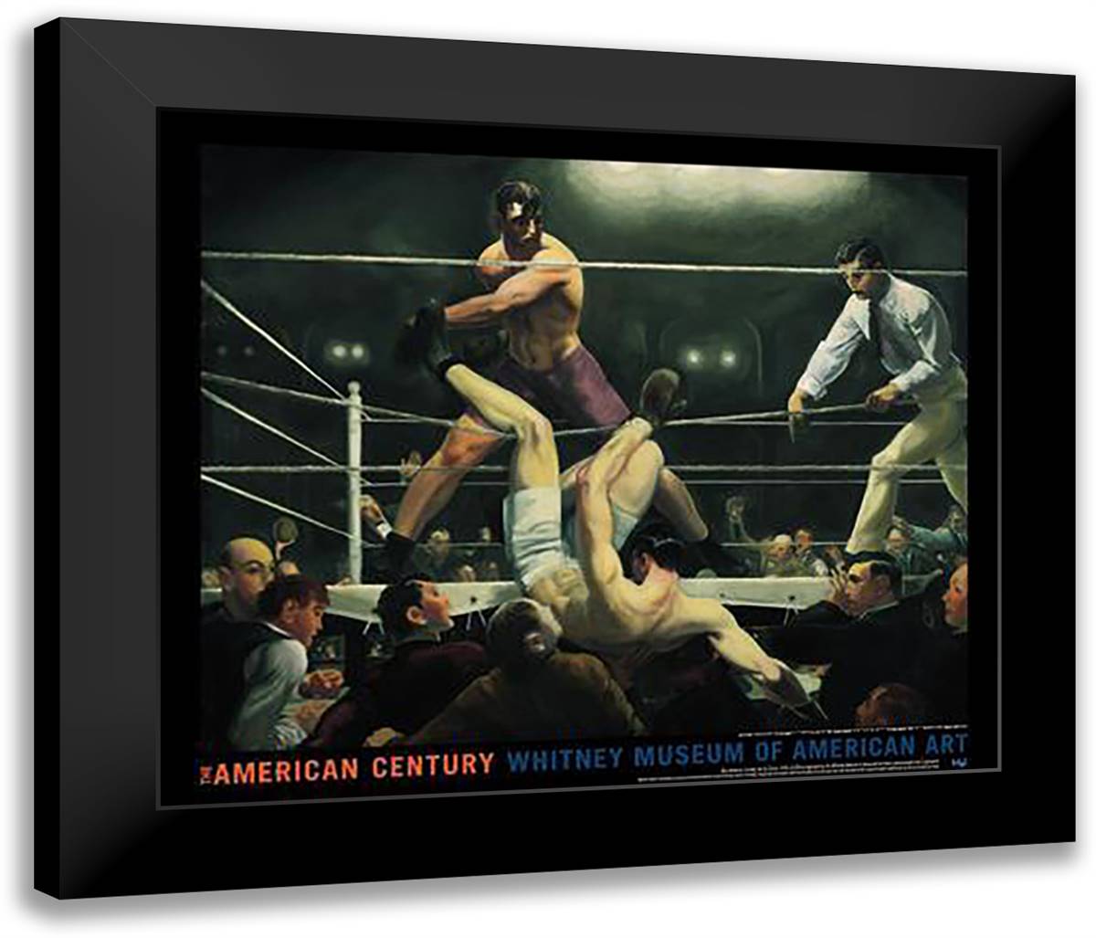 Dempsey and Firpo 32x28 Black Modern Wood Framed Art Print Poster by Bellows, George Wesley