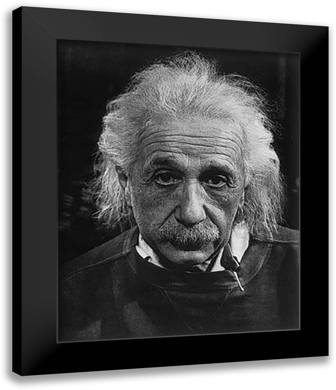 Albert Einstein 24x32 Black Modern Wood Framed Art Print Poster by Halsman, Philippe