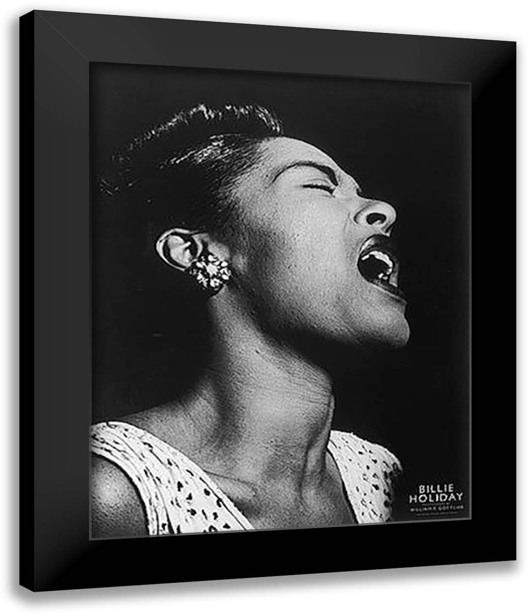 Billie Holiday 26x32 Black Modern Wood Framed Art Print Poster by Gottlieb, William P.