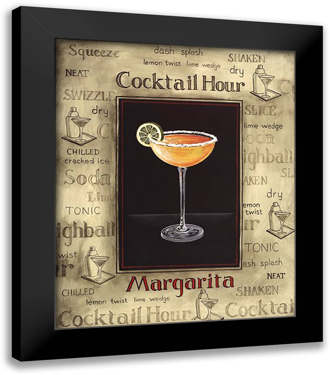 Margarita 20x24 Black Modern Wood Framed Art Print Poster by Gorham, Gregory