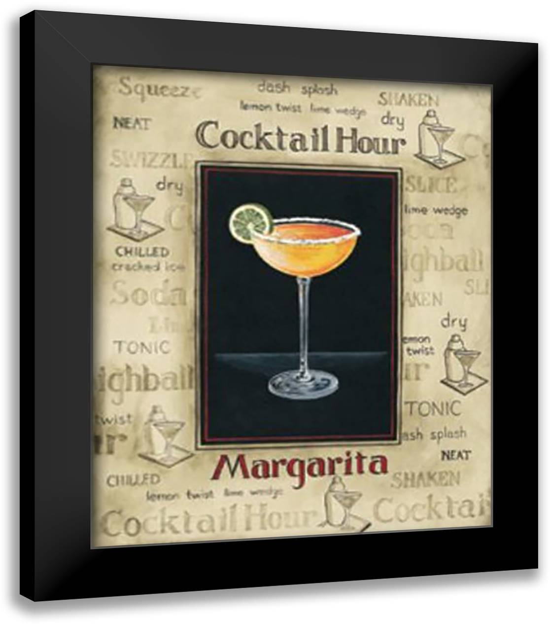 Margarita - Mini 12x14 Black Modern Wood Framed Art Print Poster by Gorham, Gregory