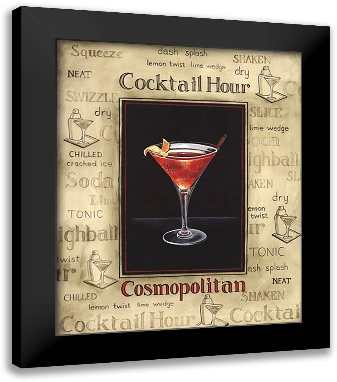 Cosmopolitan 20x24 Black Modern Wood Framed Art Print Poster by Gorham, Gregory