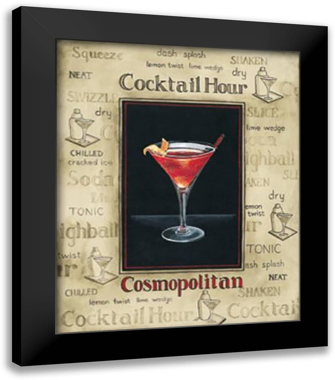 Cosmopolitan - Mini 12x14 Black Modern Wood Framed Art Print Poster by Gorham, Gregory