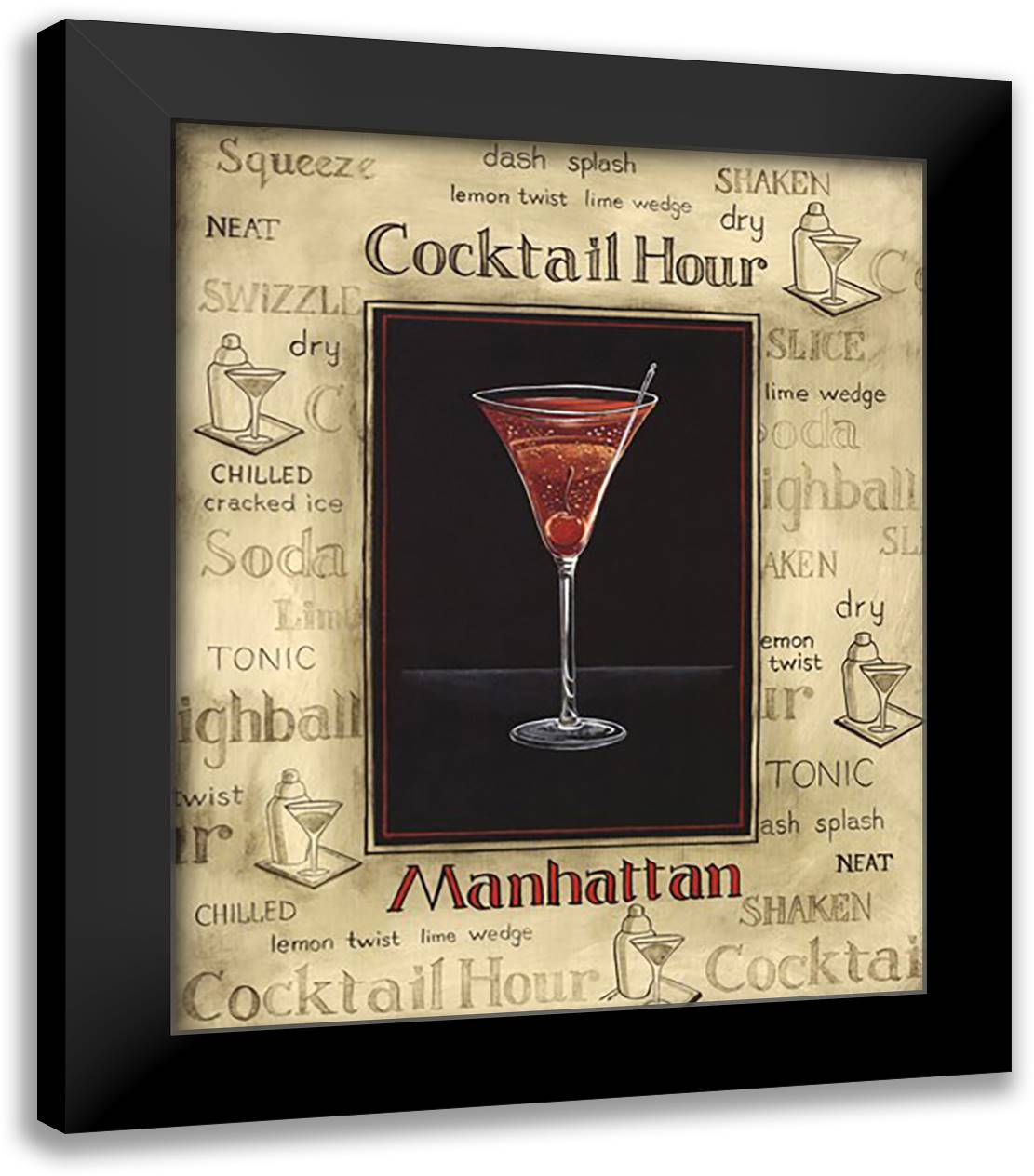 Manhattan 20x24 Black Modern Wood Framed Art Print Poster by Gorham, Gregory