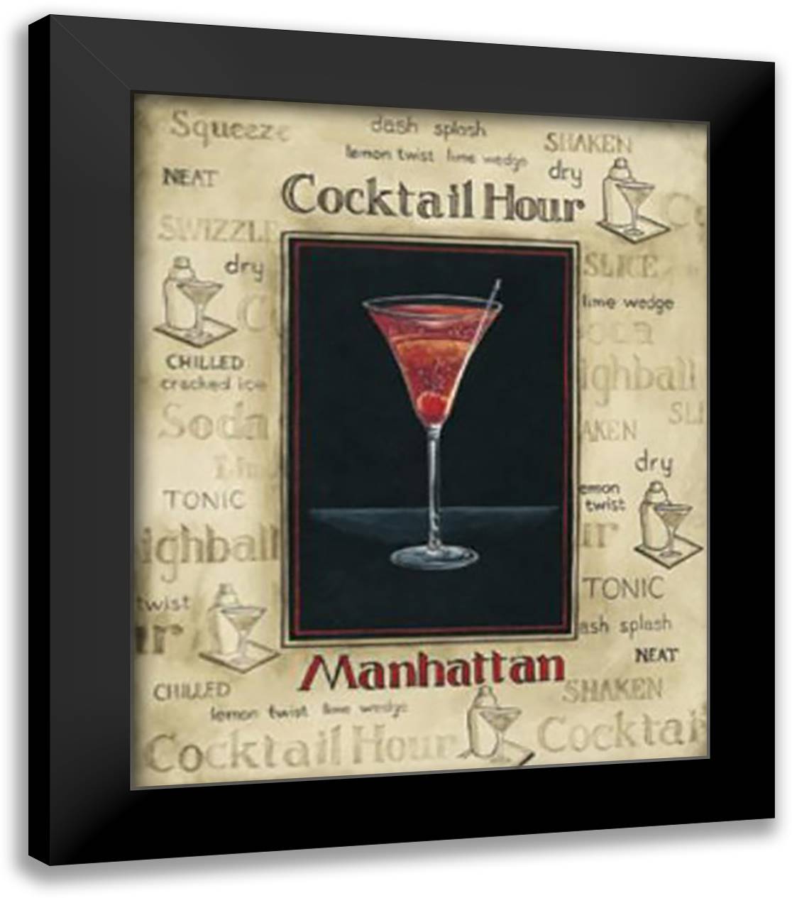Manhattan - Mini 12x14 Black Modern Wood Framed Art Print Poster by Gorham, Gregory