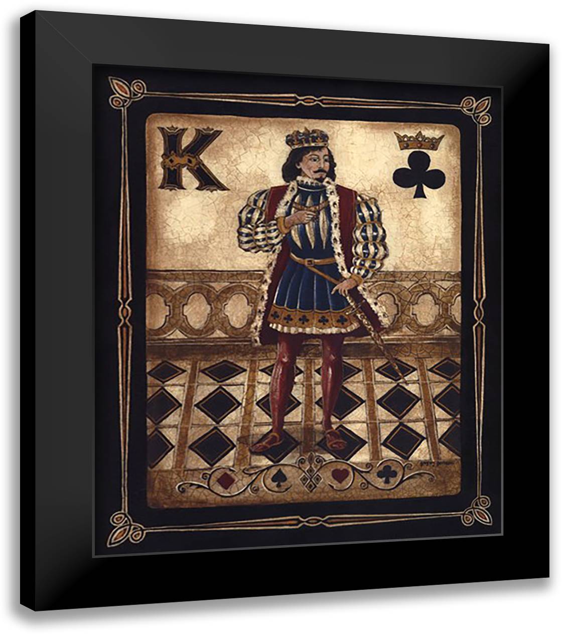 Harlequin King 20x24 Black Modern Wood Framed Art Print Poster by Gorham, Gregory