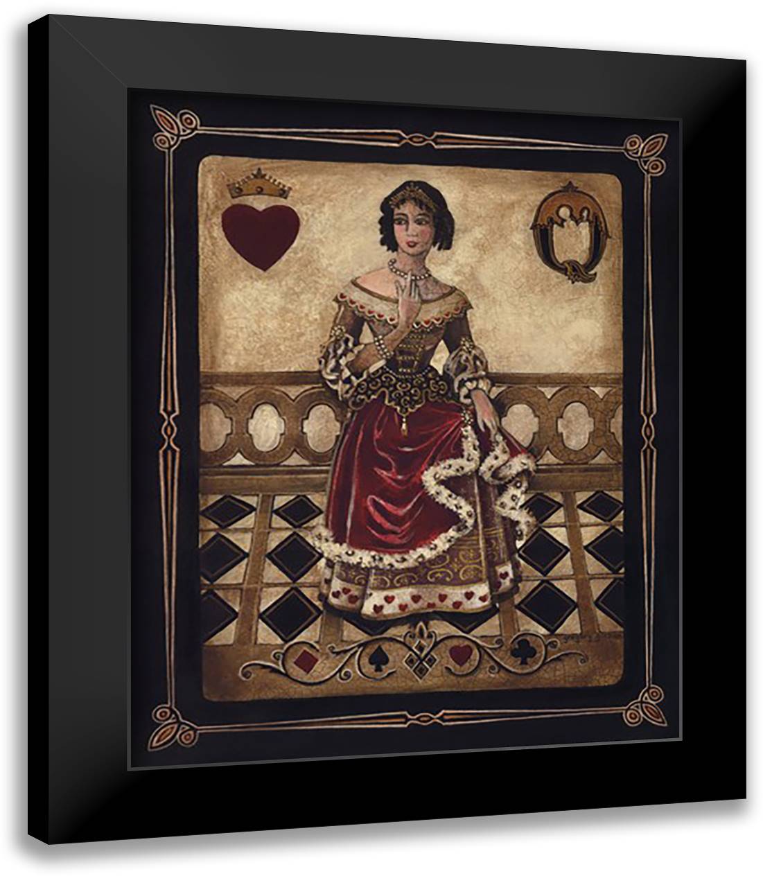 Harlequin Queen 20x24 Black Modern Wood Framed Art Print Poster by Gorham, Gregory