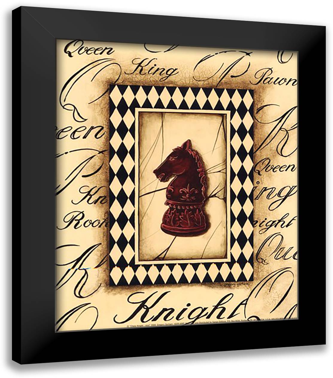 Chess Knight - Mini 12x14 Black Modern Wood Framed Art Print Poster by Gorham, Gregory