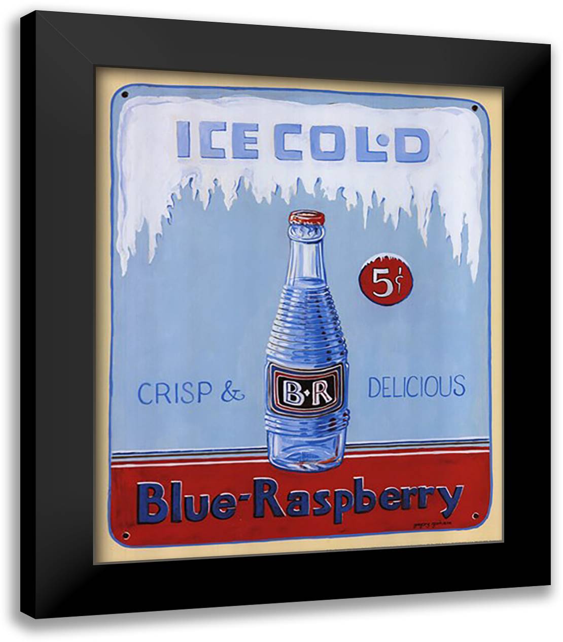 Blue Raspberry 15x18 Black Modern Wood Framed Art Print Poster by Gorham, Gregory