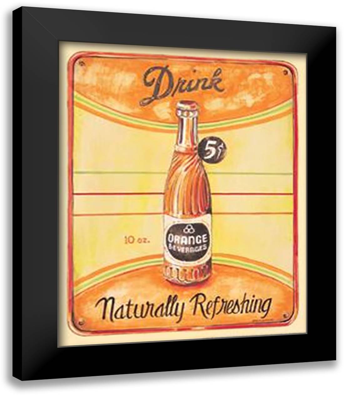 Orange 15x18 Black Modern Wood Framed Art Print Poster by Gorham, Gregory