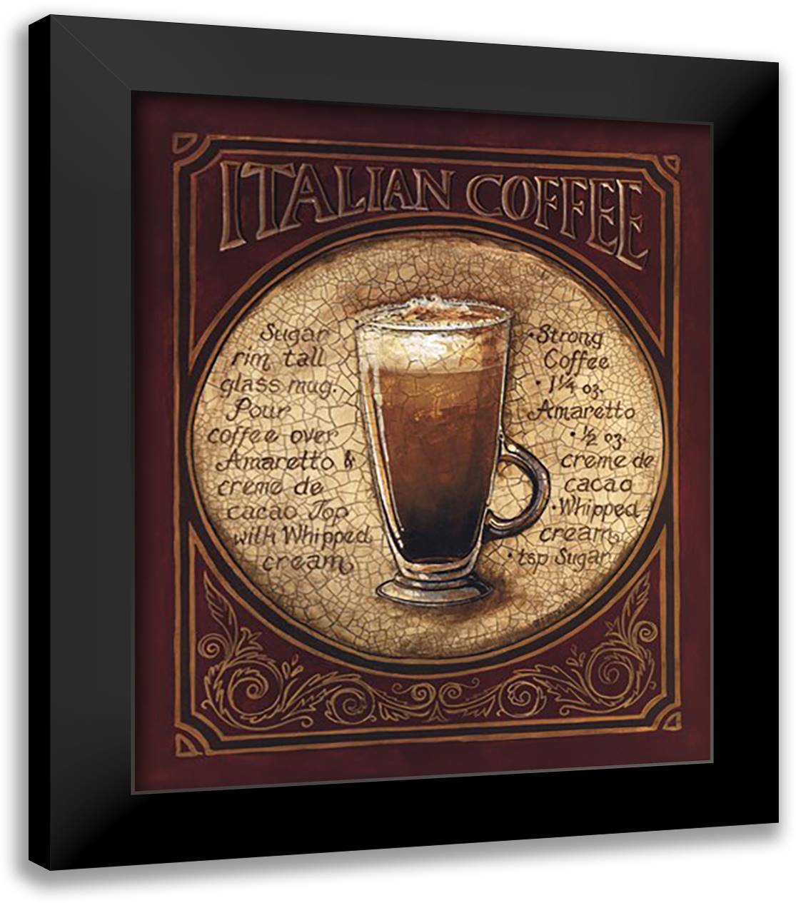 Italian Coffee 20x24 Black Modern Wood Framed Art Print Poster by Gorham, Gregory