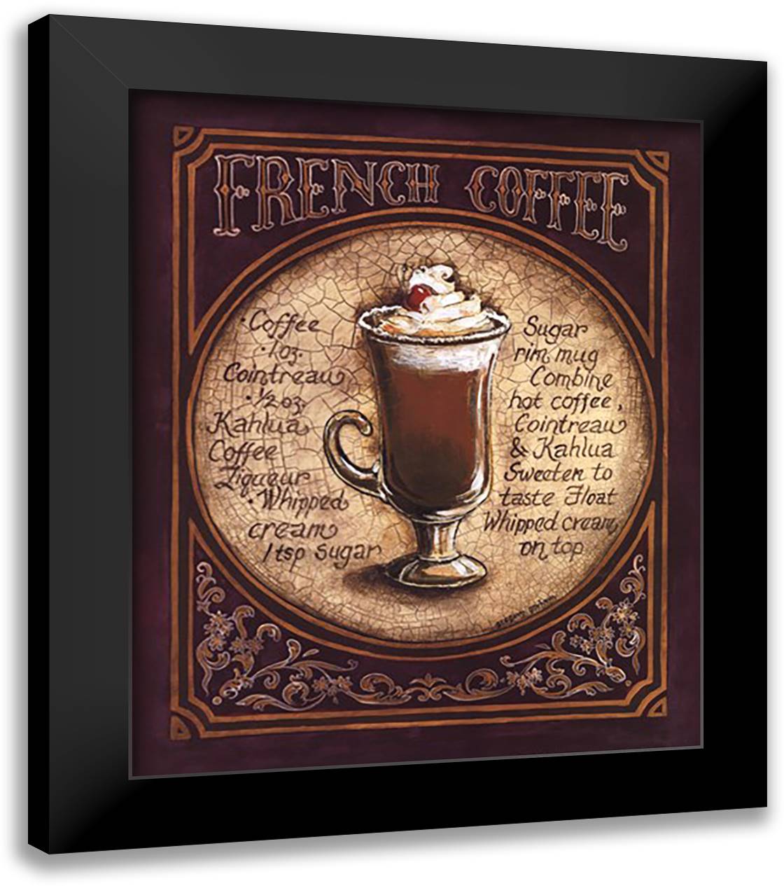 French Coffee 20x24 Black Modern Wood Framed Art Print Poster by Gorham, Gregory
