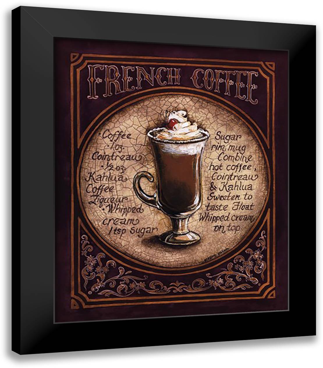 French Coffee - Mini 15x18 Black Modern Wood Framed Art Print Poster by Gorham, Gregory