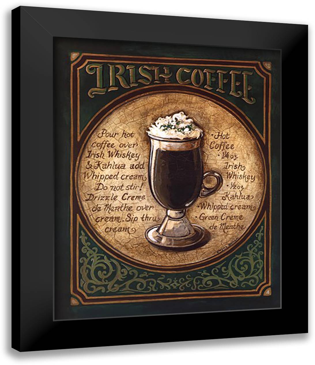 Irish Coffee 20x24 Black Modern Wood Framed Art Print Poster by Gorham, Gregory