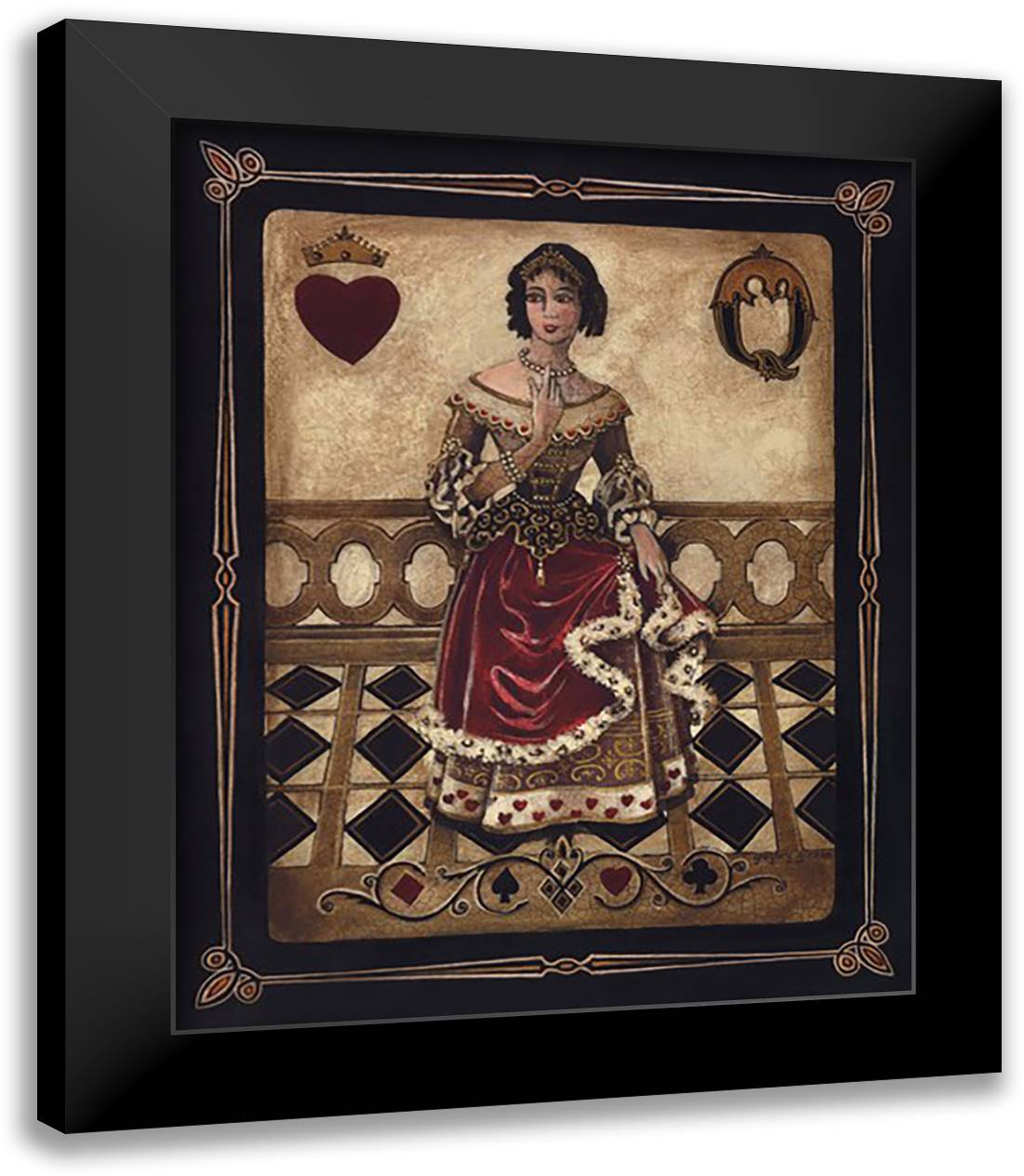 Harlequin Queen 20x24 Black Modern Wood Framed Art Print Poster by Gorham, Gregory