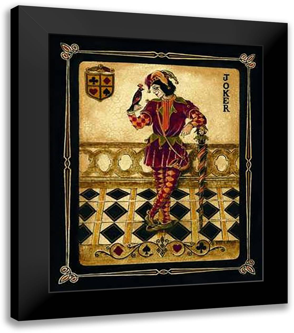 Harlequin Joker 20x24 Black Modern Wood Framed Art Print Poster by Gorham, Gregory