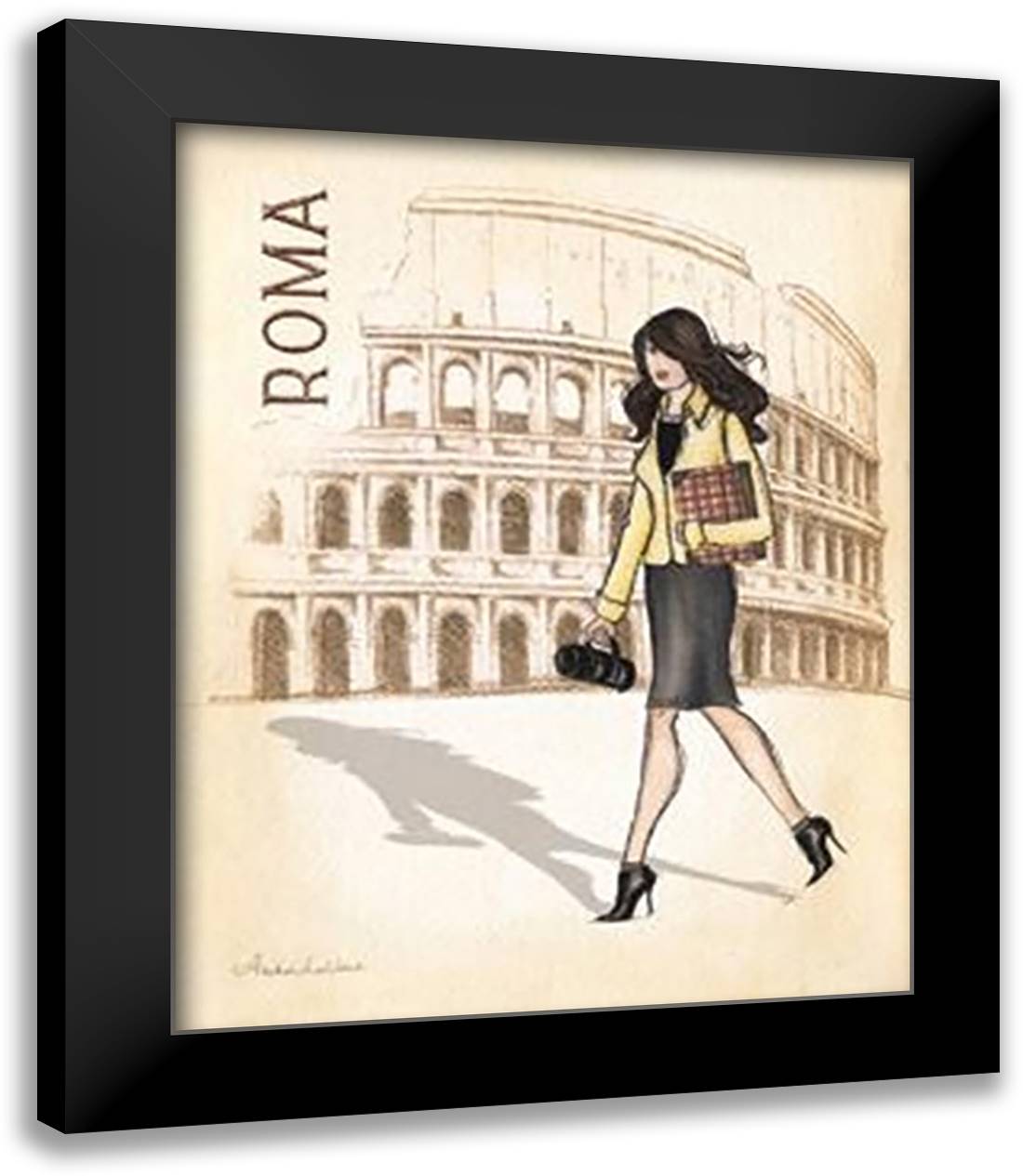 Roma 15x18 Black Modern Wood Framed Art Print Poster by Laliberte, Andrea