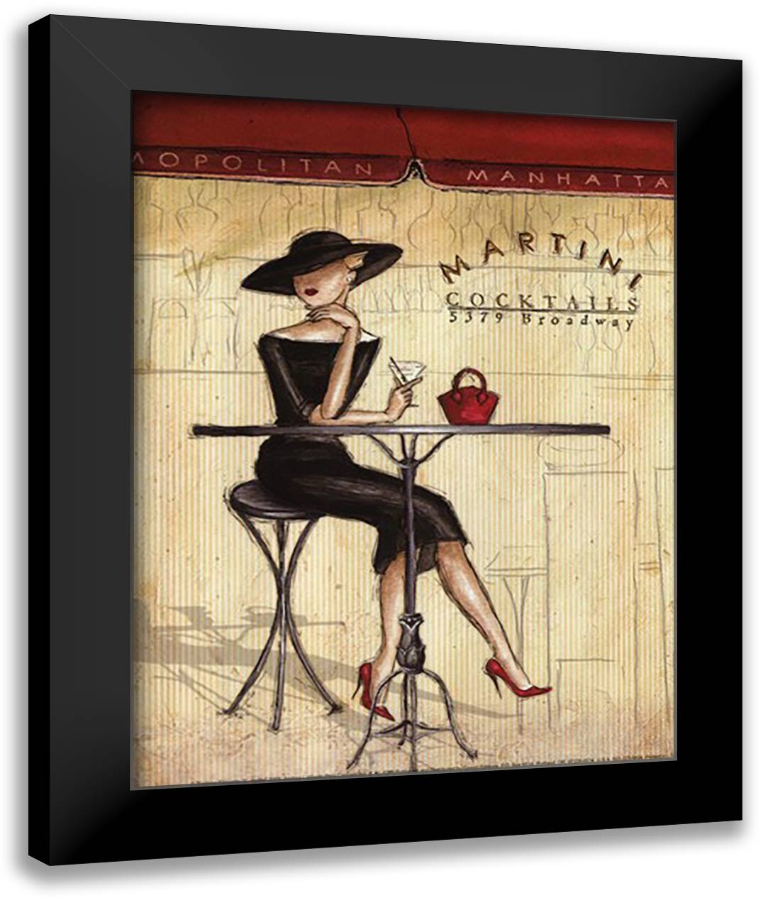 Femme Elegante III - petite 10x12 Black Modern Wood Framed Art Print Poster by Laliberte, Andrea