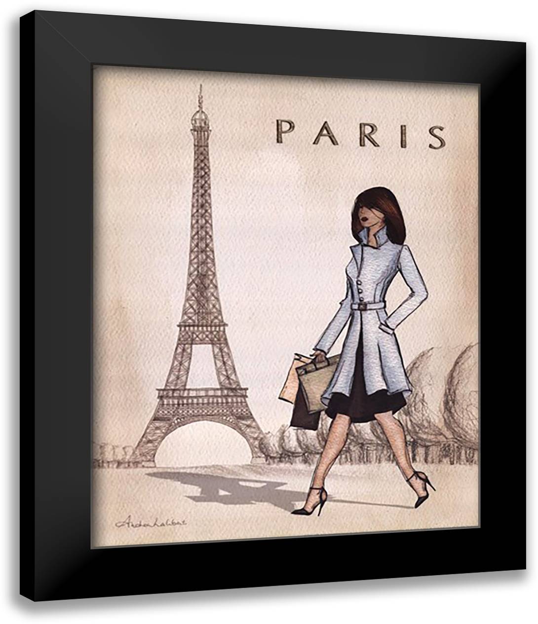 Paris 15x18 Black Modern Wood Framed Art Print Poster by Laliberte, Andrea