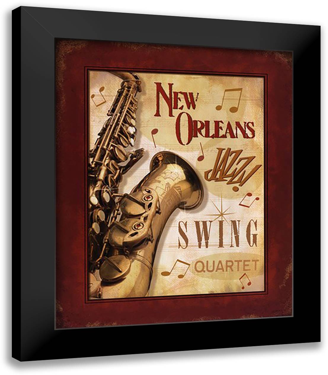 New Orleans Jazz II 15x18 Black Modern Wood Framed Art Print Poster by Pela Design
