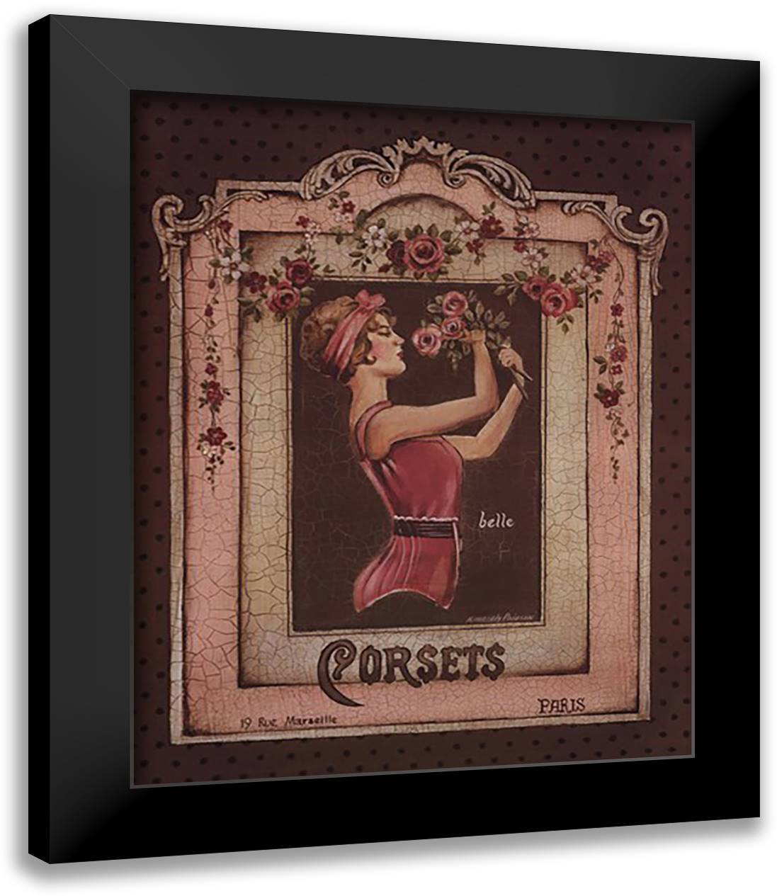 Corsets I 20x24 Black Modern Wood Framed Art Print Poster by Poloson, Kimberly