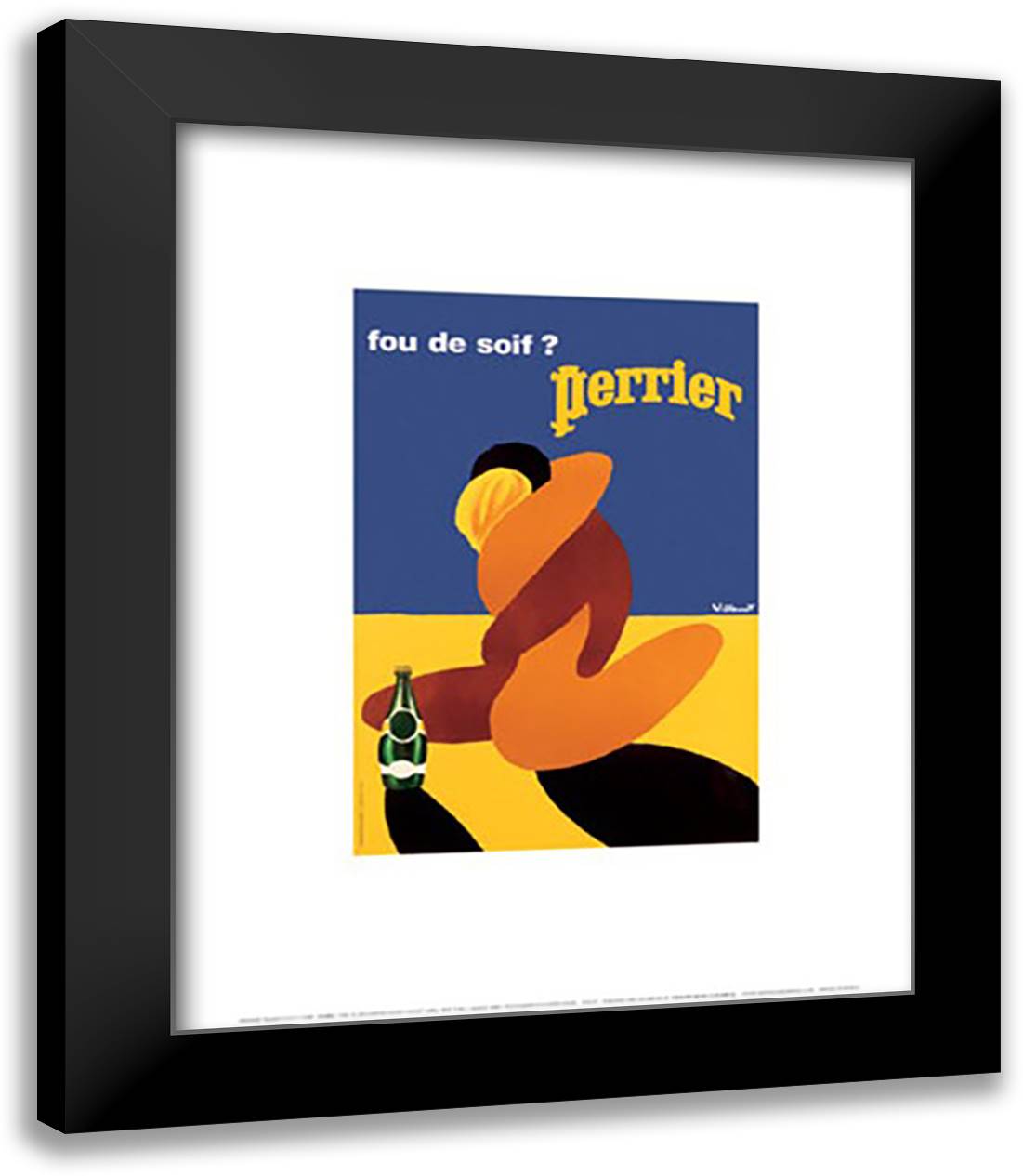 Untitled 15x18 Black Modern Wood Framed Art Print Poster by Villemot, Bernard