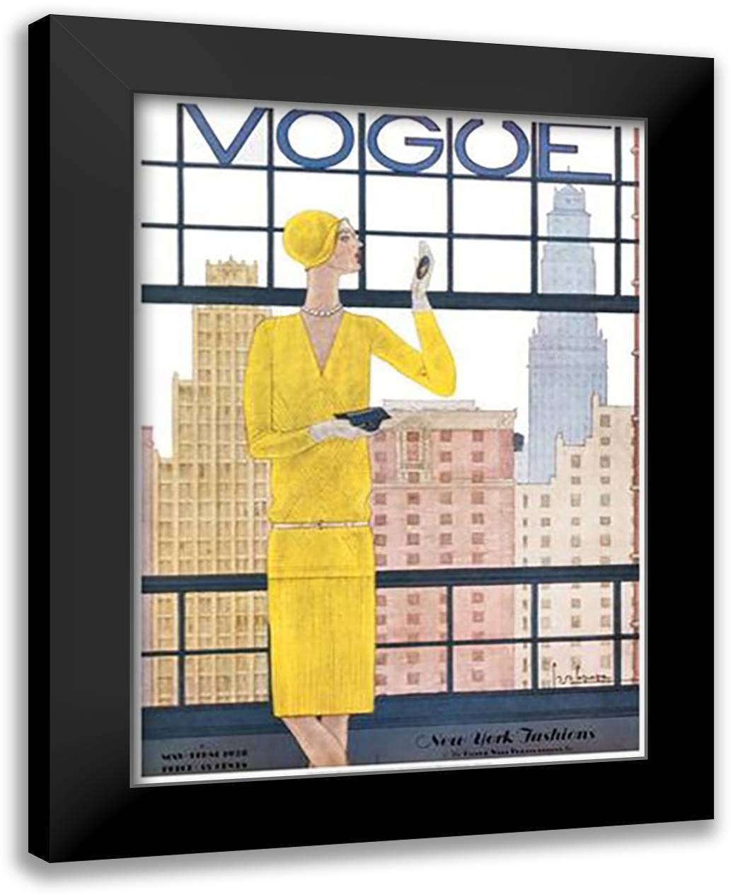 Vogue Cover-May 1, 1928 26x32 Black Modern Wood Framed Art Print Poster by Lepape, Georges