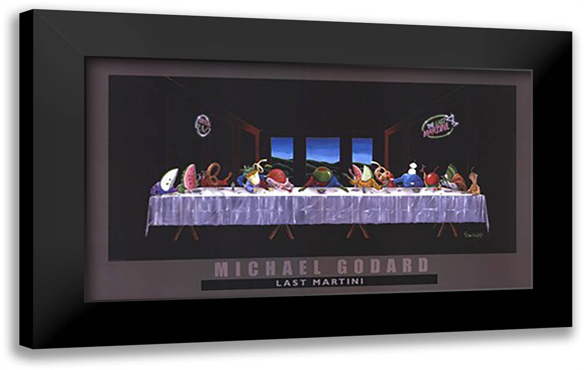 The Last Martini 40x24 Black Modern Wood Framed Art Print Poster by Godard, Michael