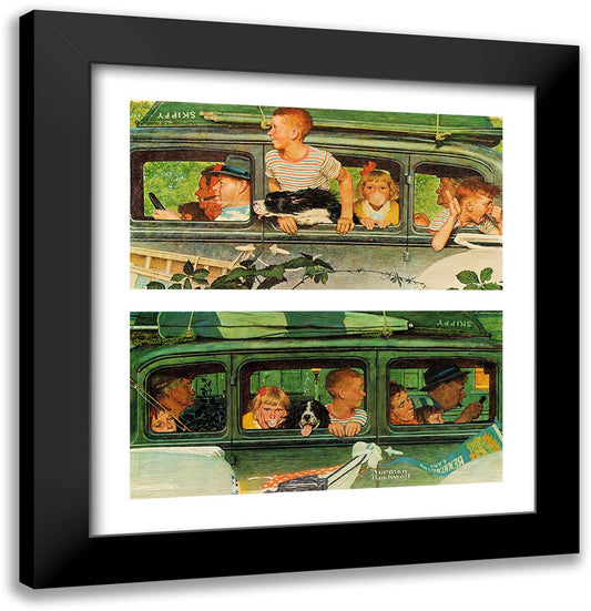 Going And Coming 28x28 Black Modern Wood Framed Art Print Poster by Rockwell, Norman