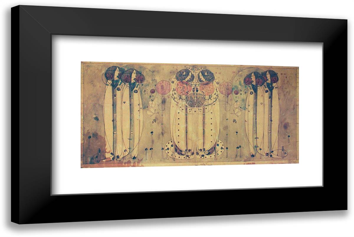 Wassail 24x16 Black Modern Wood Framed Art Print Poster by Mackintosh