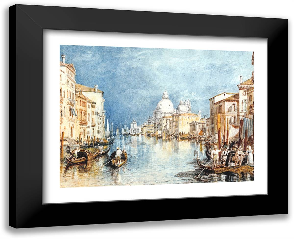 Grand Canal, Venice 30x22 Black Modern Wood Framed Art Print Poster by Turner, J.M.W.