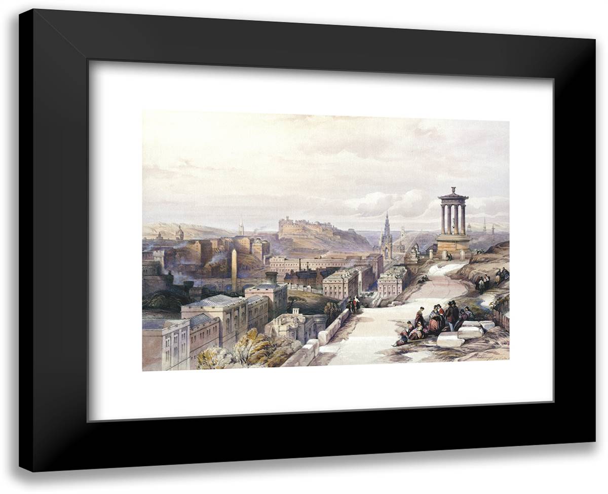 View Of Edinburgh 18x15 Black Modern Wood Framed Art Print Poster by Turner, J.M.W.