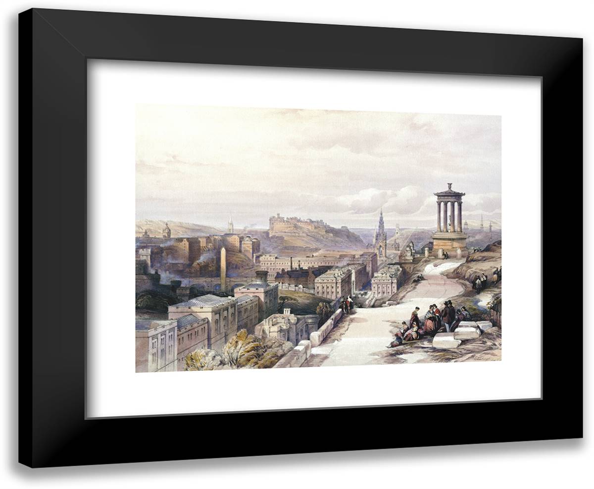 A View of Edinburgh 24x20 Black Modern Wood Framed Art Print Poster by Turner, J.M.W.