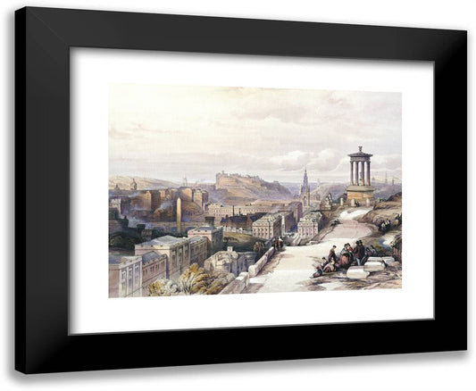 A View of Edinburgh 24x20 Black Modern Wood Framed Art Print Poster by Turner, J.M.W.
