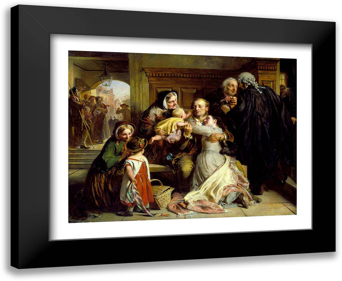 Waiting For The Verdict 30x26 Black Modern Wood Framed Art Print Poster by Solomon, Abraham