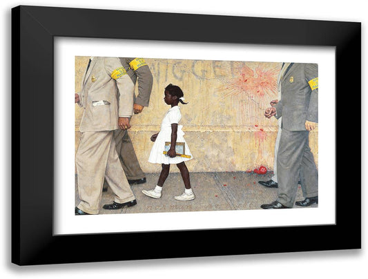 The Problem We All Live With 30x22 Black Modern Wood Framed Art Print Poster by Rockwell, Norman