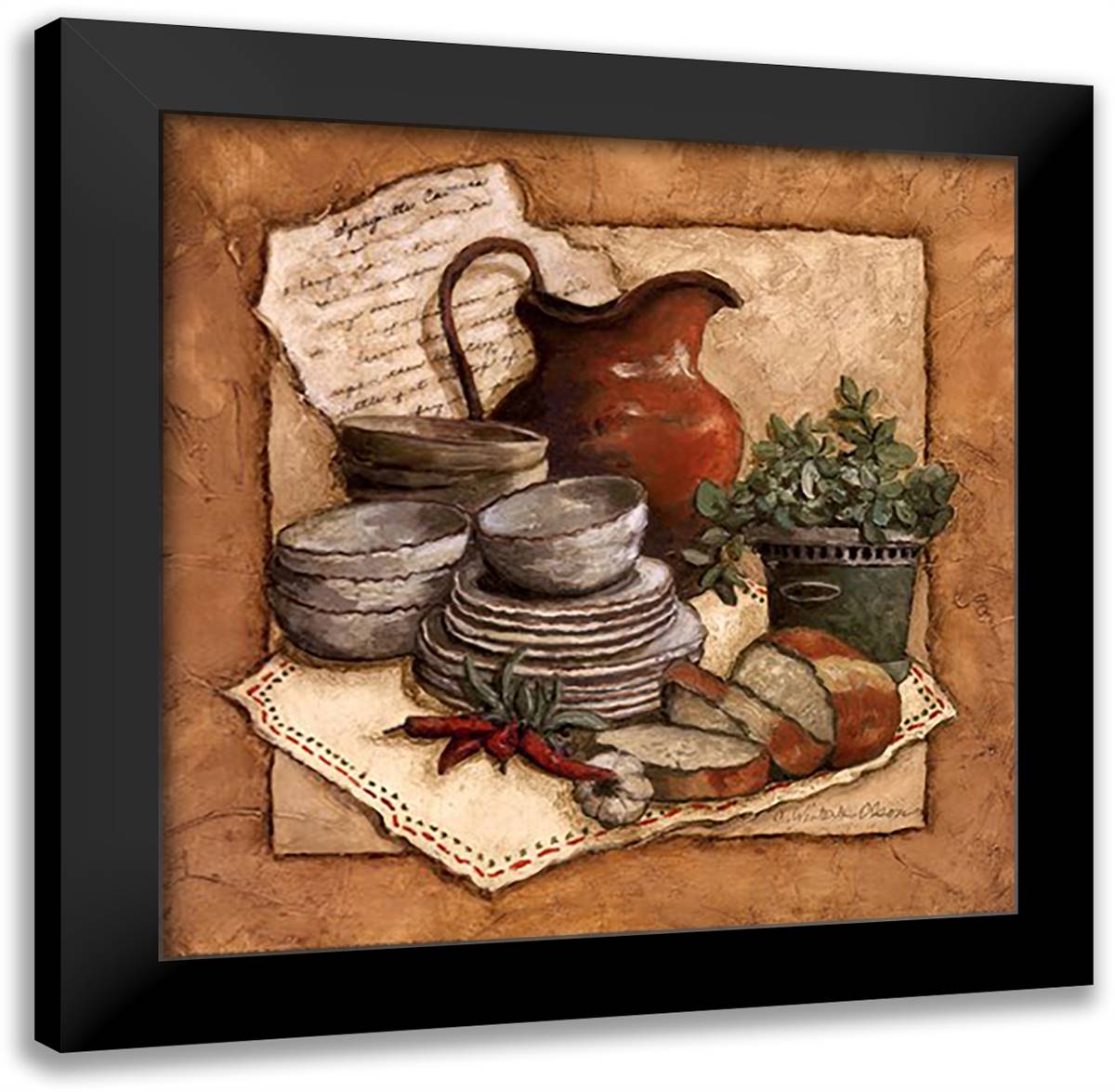 Secret Ingredient I 16x16 Black Modern Wood Framed Art Print Poster by Olson, Charlene Winter