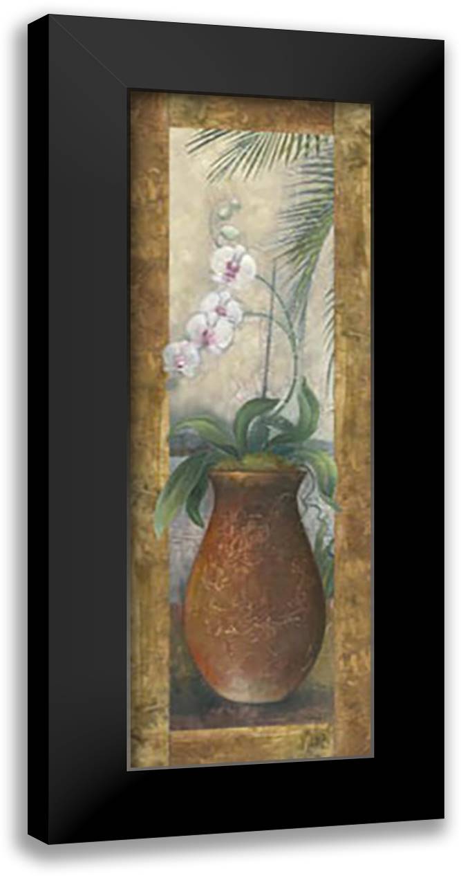 Orchids in Paradise I 16x40 Black Modern Wood Framed Art Print Poster by Vollherbst-Lane, Elaine