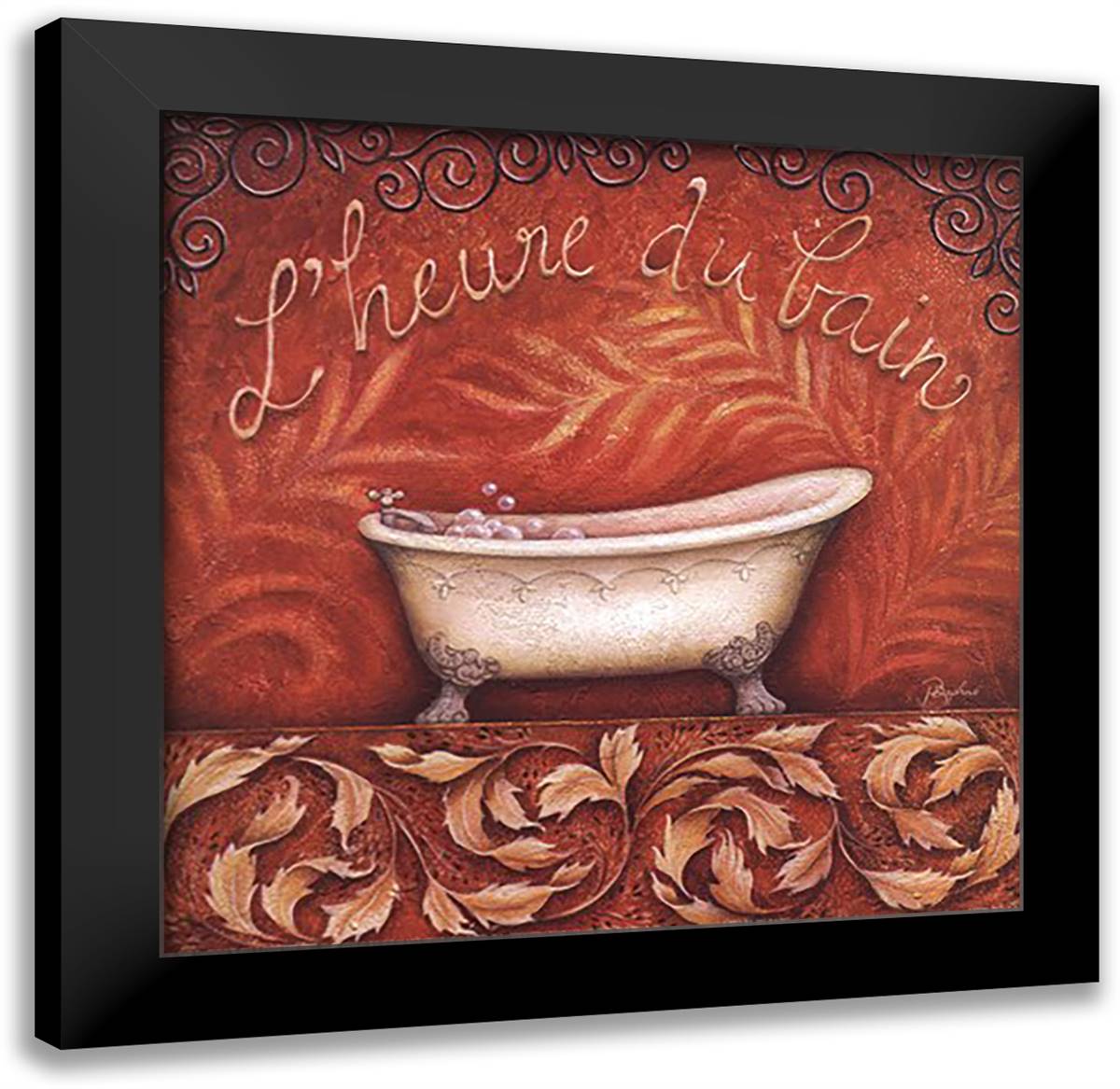 l'Heure du Bain 16x16 Black Modern Wood Framed Art Print Poster by Brissonnet, Daphne