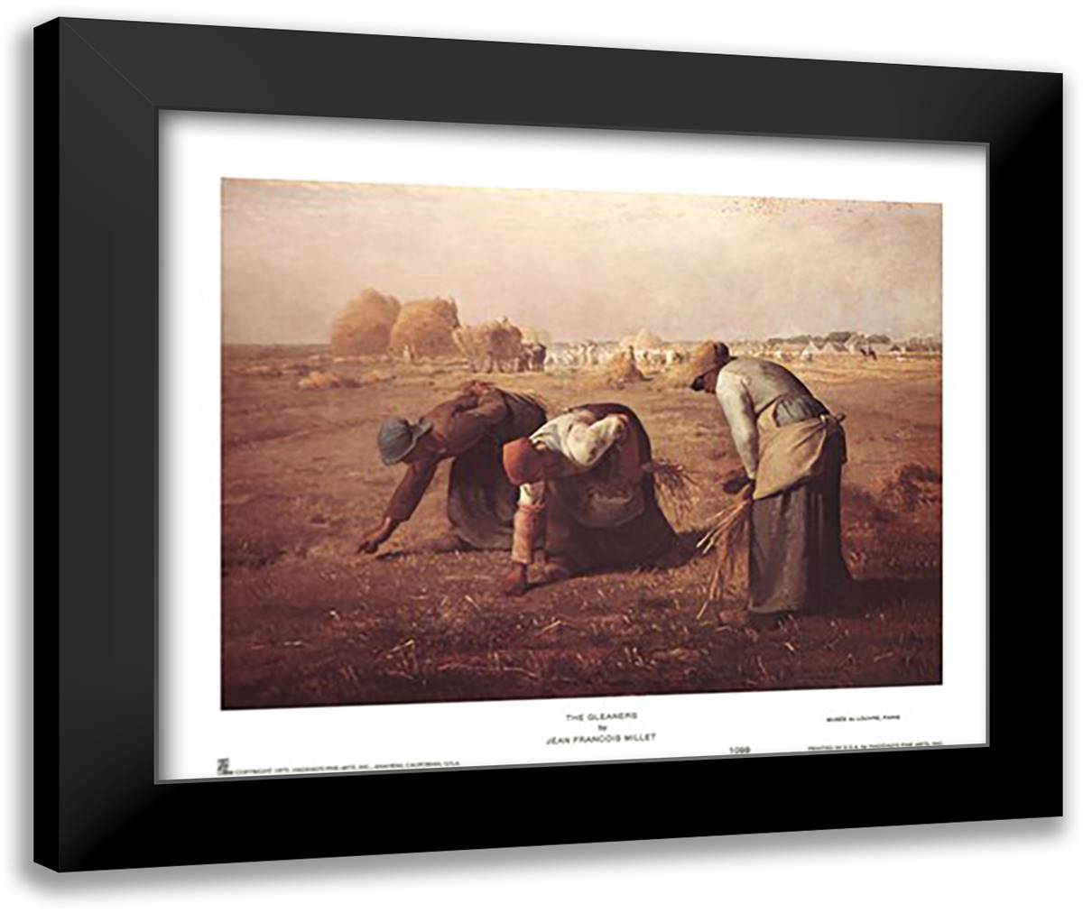 Gleaners 15x13 Black Modern Wood Framed Art Print Poster by Millet, Jean Francois