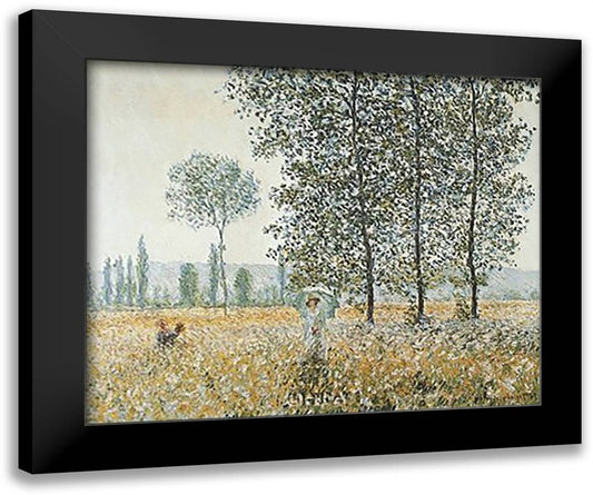 Fields in Spring 15x13 Black Modern Wood Framed Art Print Poster by Monet, Claude
